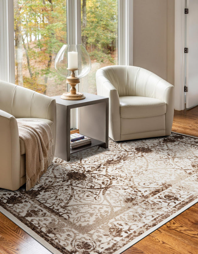 Beige 3' 1 x 5' 3 La Jolla Rectangle Area Rug 100% Polypropylene Traditional Pattern Easy Clean Carpet for Living, Dining, Bedroom, Office for Sale at Rug Engine