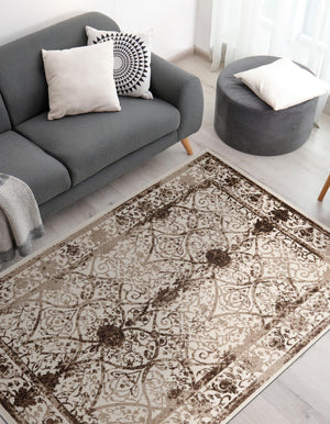 Beige 3' 1 x 5' 3 La Jolla Rectangle Area Rug 100% Polypropylene Traditional Pattern Easy Clean Carpet for Living, Dining, Bedroom, Office for Sale at Rug Engine