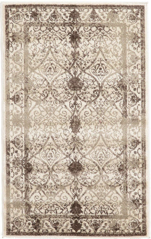 Beige 3' 1 x 5' 3 La Jolla Rectangle Area Rug 100% Polypropylene Traditional Pattern Easy Clean Carpet for Living, Dining, Bedroom, Office for Sale at Rug Engine