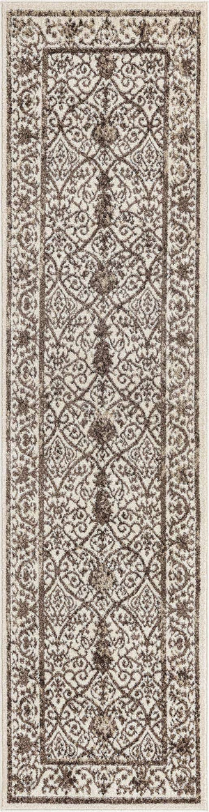 Beige 2' 7 x 10' La Jolla Runner Area Rug 100% Polypropylene Traditional Pattern Easy Clean Carpet for Living, Dining, Bedroom, Office for Sale at Rug Engine