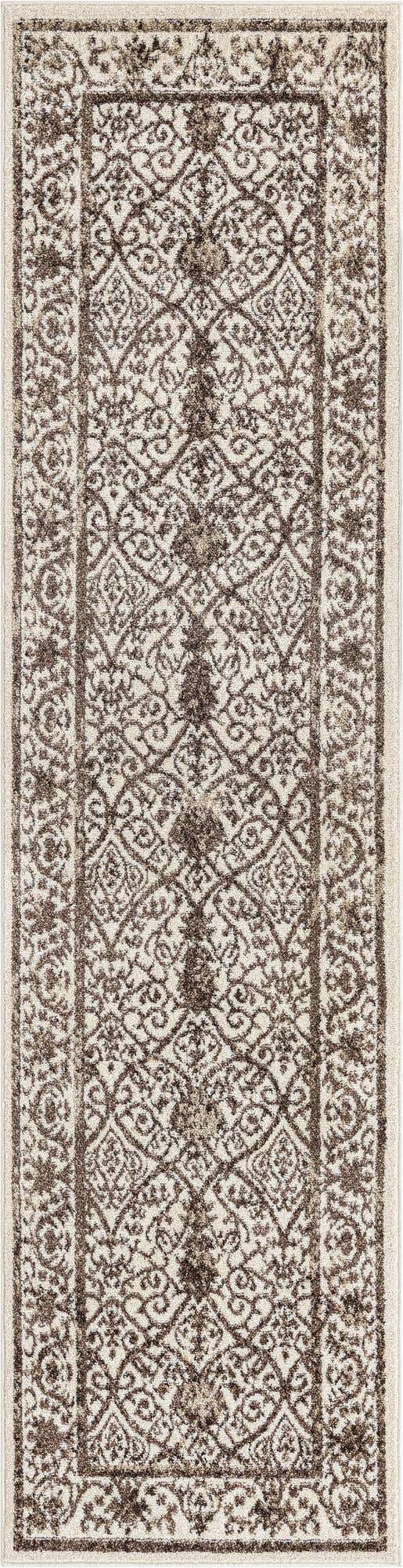 Beige 2' 7 x 10' La Jolla Runner Area Rug 100% Polypropylene Traditional Pattern Easy Clean Carpet for Living, Dining, Bedroom, Office for Sale at Rug Engine