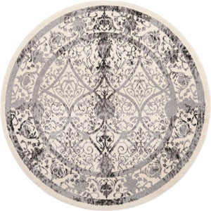 Ivory and Gray 6' 1 x 6' 1 La Jolla Round Rug