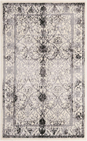 Ivory and Gray 3' 1 x 5' 3 La Jolla Rectangle Area Rug 100% Polypropylene Traditional Pattern Easy Clean Carpet for Living, Dining, Bedroom, Office for Sale at Rug Engine