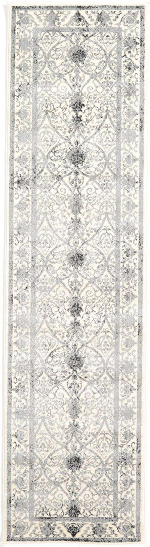 Ivory and Gray 3' x 10' La Jolla Runner Rug