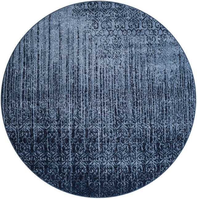 Blue 6' 1 x 6' 1 Del Mar Round Area Rug 100% Polypropylene Easy Clean Stain Resistant Vivid Modern Carpet Mat for Home Decor Interior Designing for Sale at Rug Engine