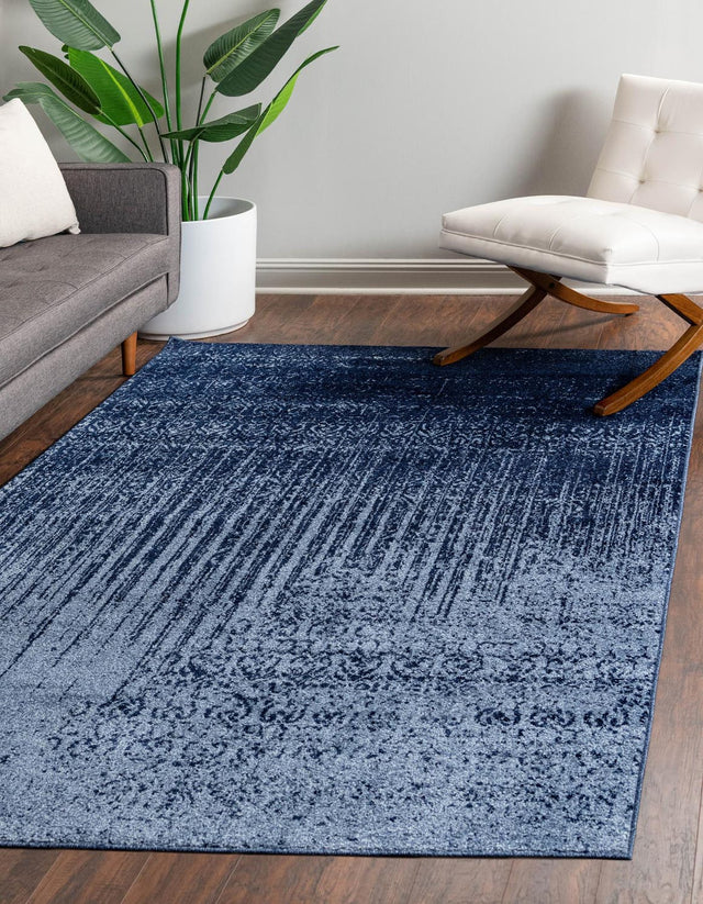 Blue 5' 3 x 8' Del Mar Rectangle Area Rug 100% Polypropylene Easy Clean Stain Resistant Vivid Modern Carpet Mat for Home Decor Interior Designing for Sale at Rug Engine