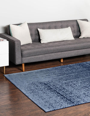 Blue 5' 3 x 8' Del Mar Rectangle Area Rug 100% Polypropylene Easy Clean Stain Resistant Vivid Modern Carpet Mat for Home Decor Interior Designing for Sale at Rug Engine
