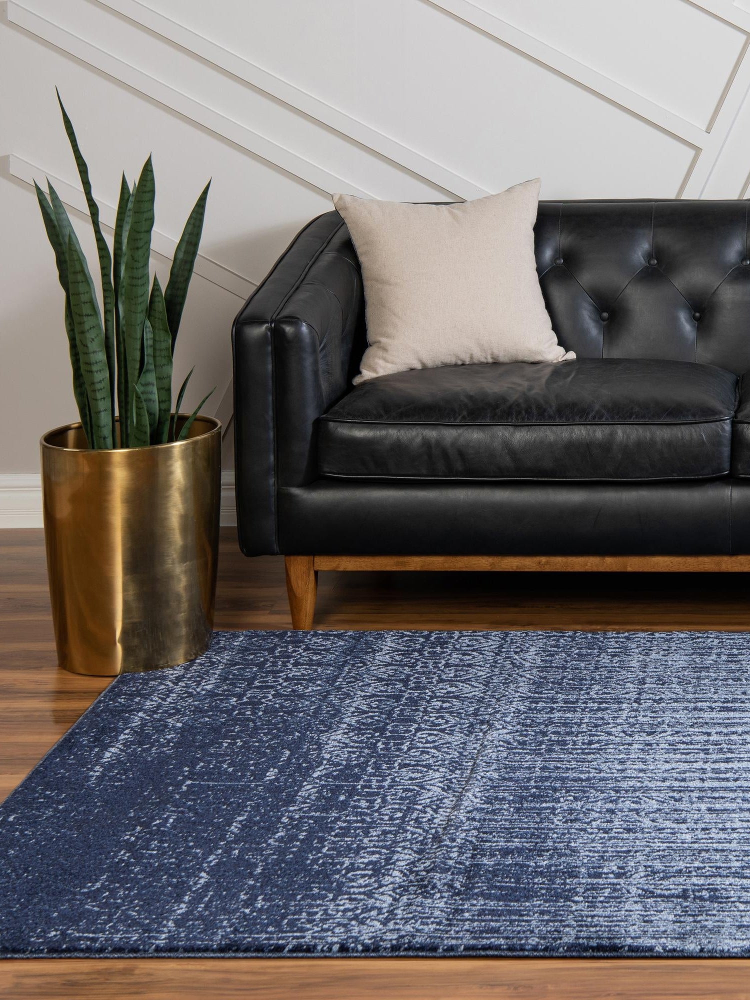 Blue 6' 1 x 9' Del Mar Rectangle Area Rug 100% Polypropylene Easy Clean Stain Resistant Vivid Modern Carpet Mat for Home Decor Interior Designing for Sale at Rug Engine