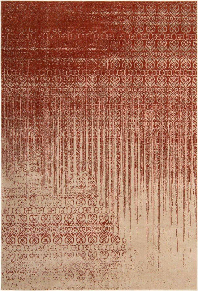 Red 7' 1 x 10' Del Mar Rectangle Area Rug 100% Polypropylene Easy Clean Stain Resistant Vivid Modern Carpet Mat for Home Decor Interior Designing for Sale at Rug Engine