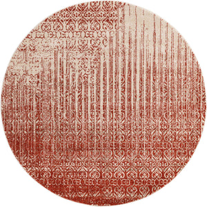Red 6' 1 x 6' 1 Del Mar Round Area Rug 100% Polypropylene Easy Clean Stain Resistant Vivid Modern Carpet Mat for Home Decor Interior Designing for Sale at Rug Engine