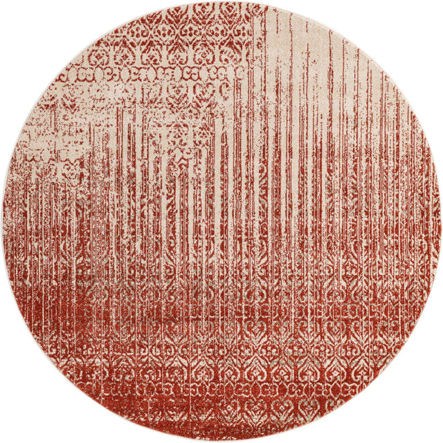 Red 6' 1 x 6' 1 Del Mar Round Area Rug 100% Polypropylene Easy Clean Stain Resistant Vivid Modern Carpet Mat for Home Decor Interior Designing for Sale at Rug Engine