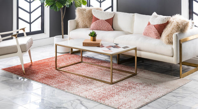 Red 6' 1 x 9' Del Mar Rectangle Area Rug 100% Polypropylene Easy Clean Stain Resistant Vivid Modern Carpet Mat for Home Decor Interior Designing for Sale at Rug Engine