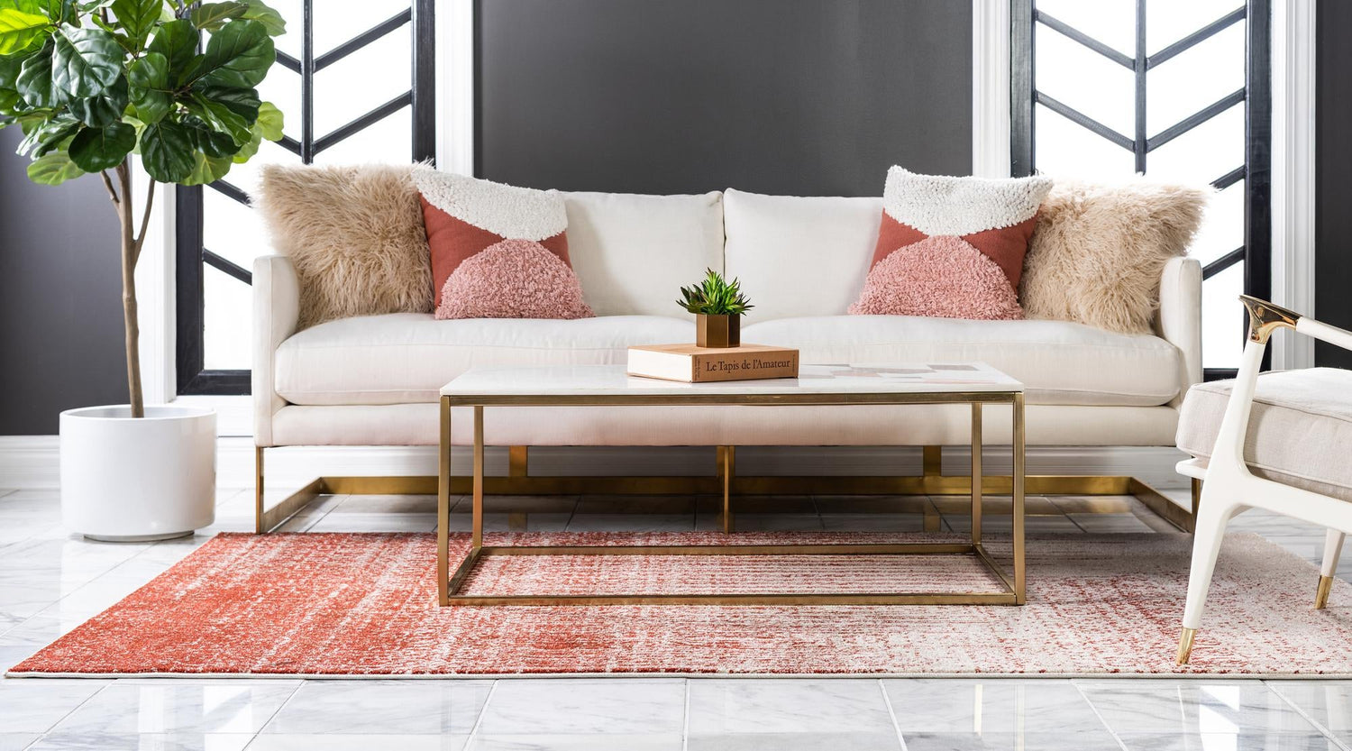 Red 6' 1 x 9' Del Mar Rectangle Area Rug 100% Polypropylene Easy Clean Stain Resistant Vivid Modern Carpet Mat for Home Decor Interior Designing for Sale at Rug Engine