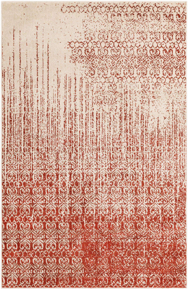 Red 5' 3 x 8' Del Mar Rectangle Area Rug 100% Polypropylene Easy Clean Stain Resistant Vivid Modern Carpet Mat for Home Decor Interior Designing for Sale at Rug Engine