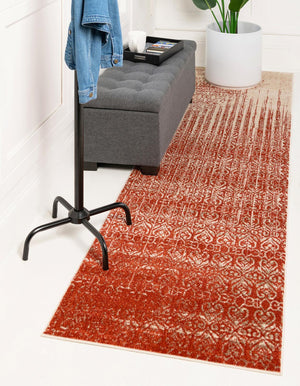 Red 2' x 6' 1 Del Mar Runner Area Rug 100% Polypropylene Easy Clean Stain Resistant Vivid Modern Carpet Mat for Home Decor Interior Designing for Sale at Rug Engine