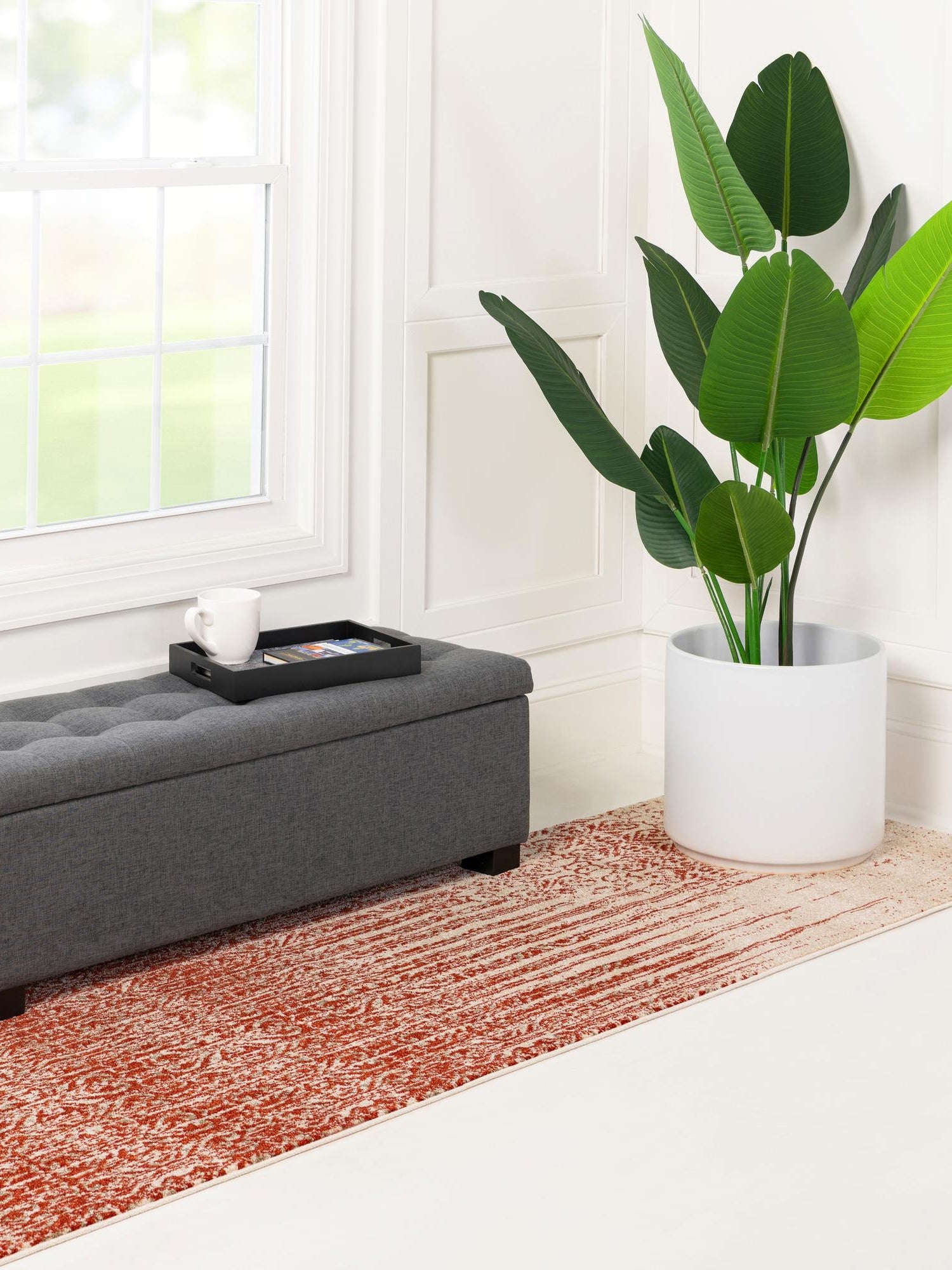 Red 2' x 6' 1 Del Mar Runner Area Rug 100% Polypropylene Easy Clean Stain Resistant Vivid Modern Carpet Mat for Home Decor Interior Designing for Sale at Rug Engine