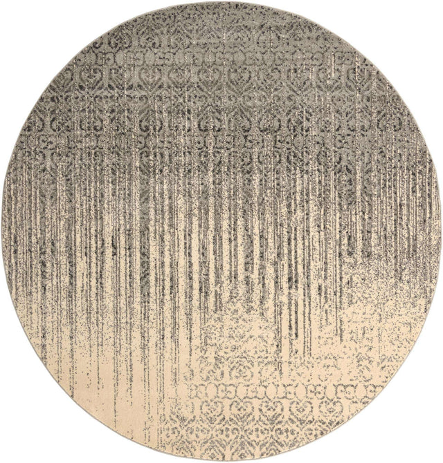 Gray 7' 10 x 7' 10 Del Mar Round Area Rug 100% Polypropylene Easy Clean Stain Resistant Vivid Modern Carpet Mat for Home Decor Interior Designing for Sale at Rug Engine