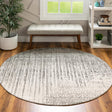 Gray 7' 10 x 7' 10 Del Mar Round Area Rug 100% Polypropylene Easy Clean Stain Resistant Vivid Modern Carpet Mat for Home Decor Interior Designing for Sale at Rug Engine