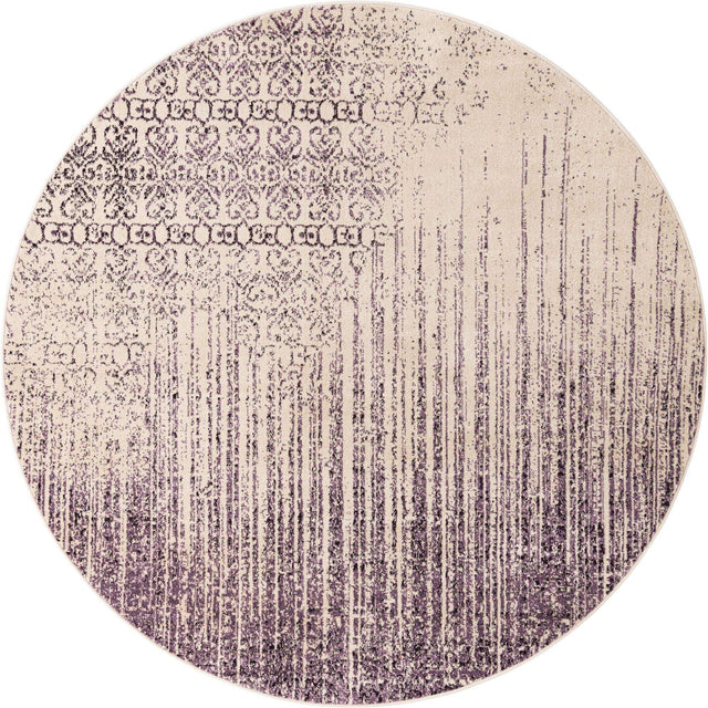 Purple 7' 10 x 7' 10 Del Mar Round Area Rug 100% Polypropylene Easy Clean Stain Resistant Vivid Modern Carpet Mat for Home Decor Interior Designing for Sale at Rug Engine