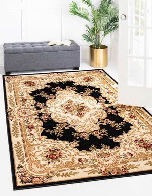 Black 7' 1 x 10' Versailles Rectangle Area Rug