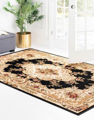 Black 7' 10 x 10' Versailles Rectangle Area Rug
