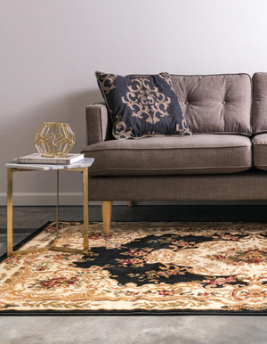 Black 7' 10 x 10' Versailles Rectangle Area Rug