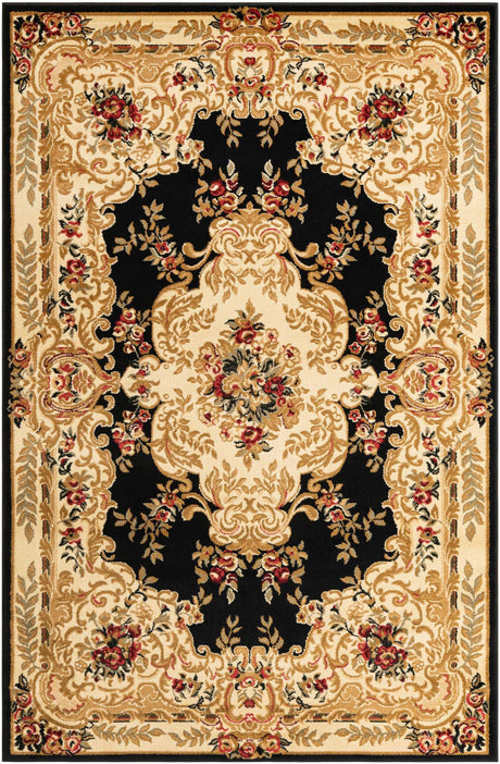 Black 5' 3 x 8' Versailles Rectangle Area Rug