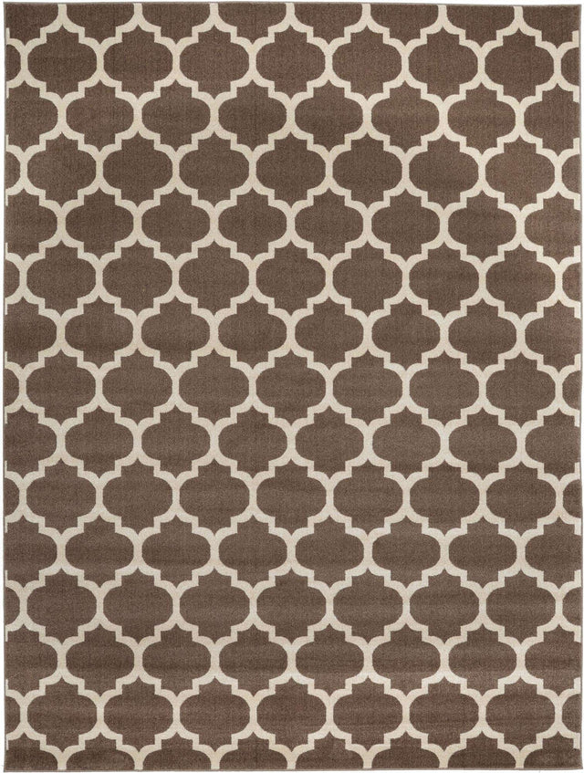Brown 9' x 12' Trellis Rectangle Area Rug