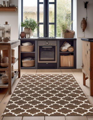 Brown 10' x 14' 1 Trellis Rectangle Rug