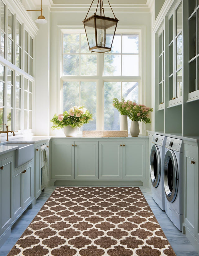 Brown 10' 6 x 16' 5 Trellis Rectangle Area Rug