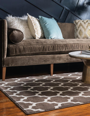 Brown 7' 10 x 11' Trellis Rectangle Area Rug