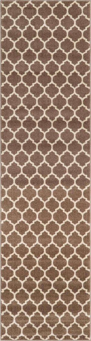 Brown 2' 7 x 10' Trellis Runner Area Rug