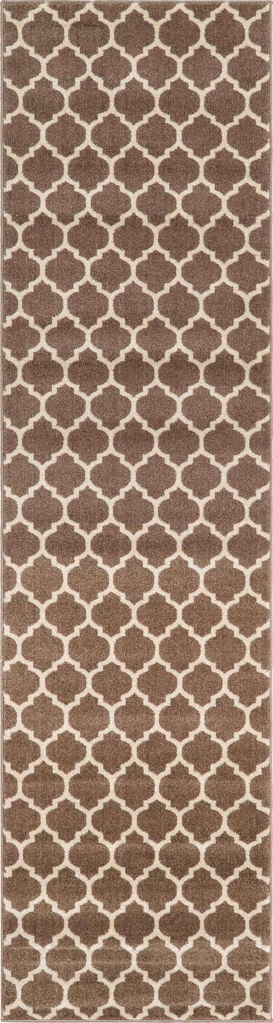 Brown 2' 7 x 10' Trellis Runner Area Rug