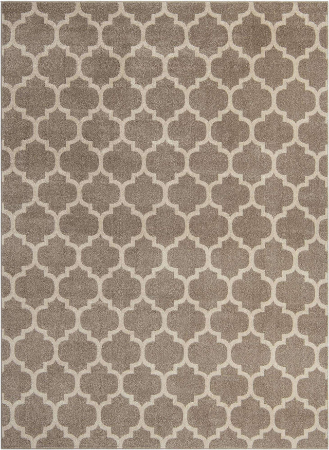 Light Brown 9' x 12' 2 Trellis Rectangle Rug