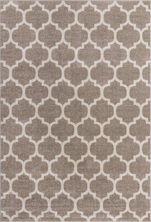 Light Brown 7' 1 x 10' Trellis Rectangle Area Rug