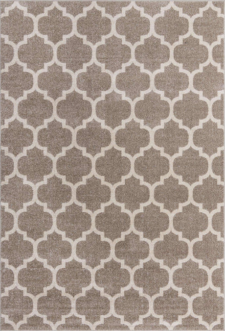 Light Brown 7' 1 x 10' Trellis Rectangle Area Rug