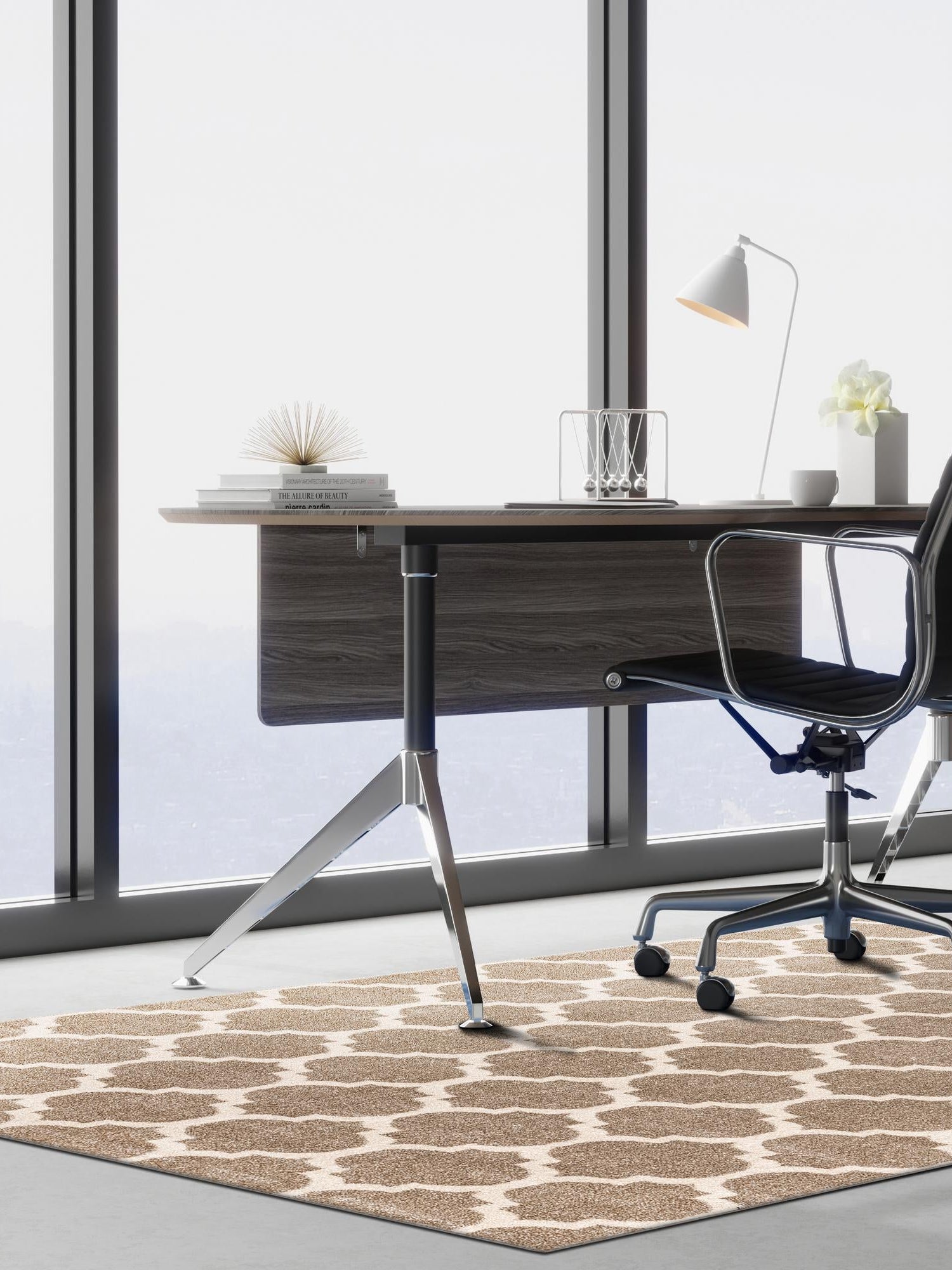 Light Brown 10' 6 x 16' 5 Trellis Rectangle Area Rug