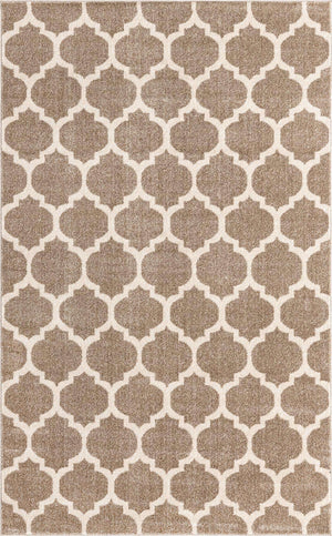 Light Brown 5' 3 x 8' Trellis Rectangle Area Rug