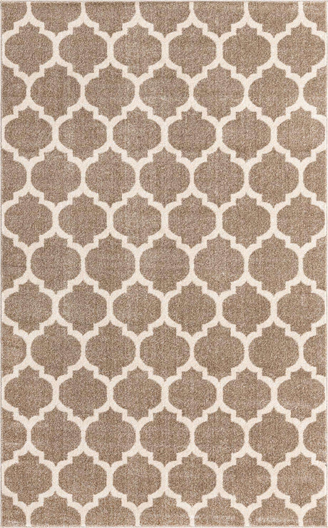Light Brown 5' 3 x 8' Trellis Rectangle Area Rug