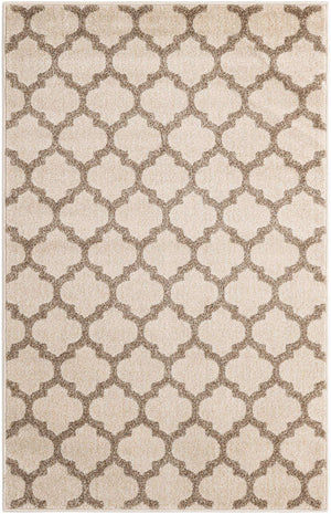 Beige and Light Brown 3' 1 x 5' 3 Trellis Rectangle Area Rug