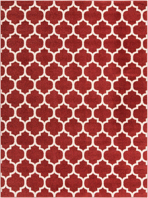 Dark Terracotta 9' x 12' Trellis Rectangle Area Rug