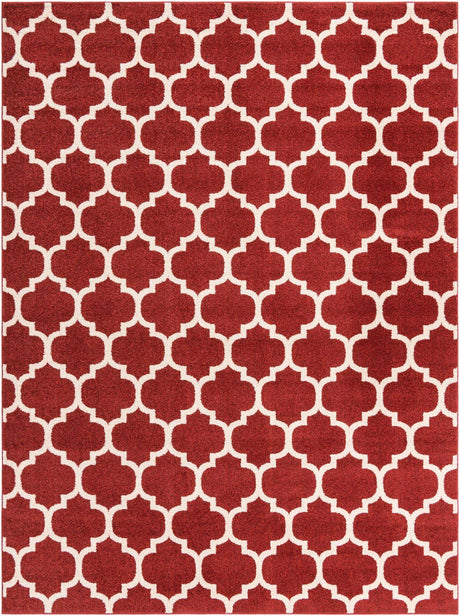 Dark Terracotta 9' x 12' Trellis Rectangle Area Rug