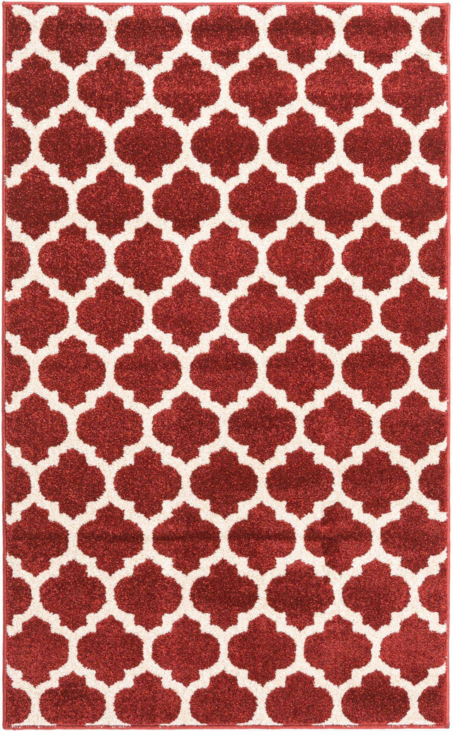 Dark Terracotta 3' 1 x 5' 3 Trellis Rectangle Area Rug