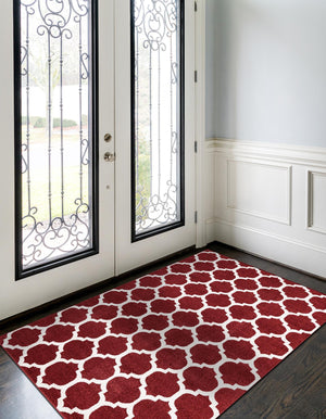 Dark Terracotta 6' 1 x 9' Trellis Rectangle Rug