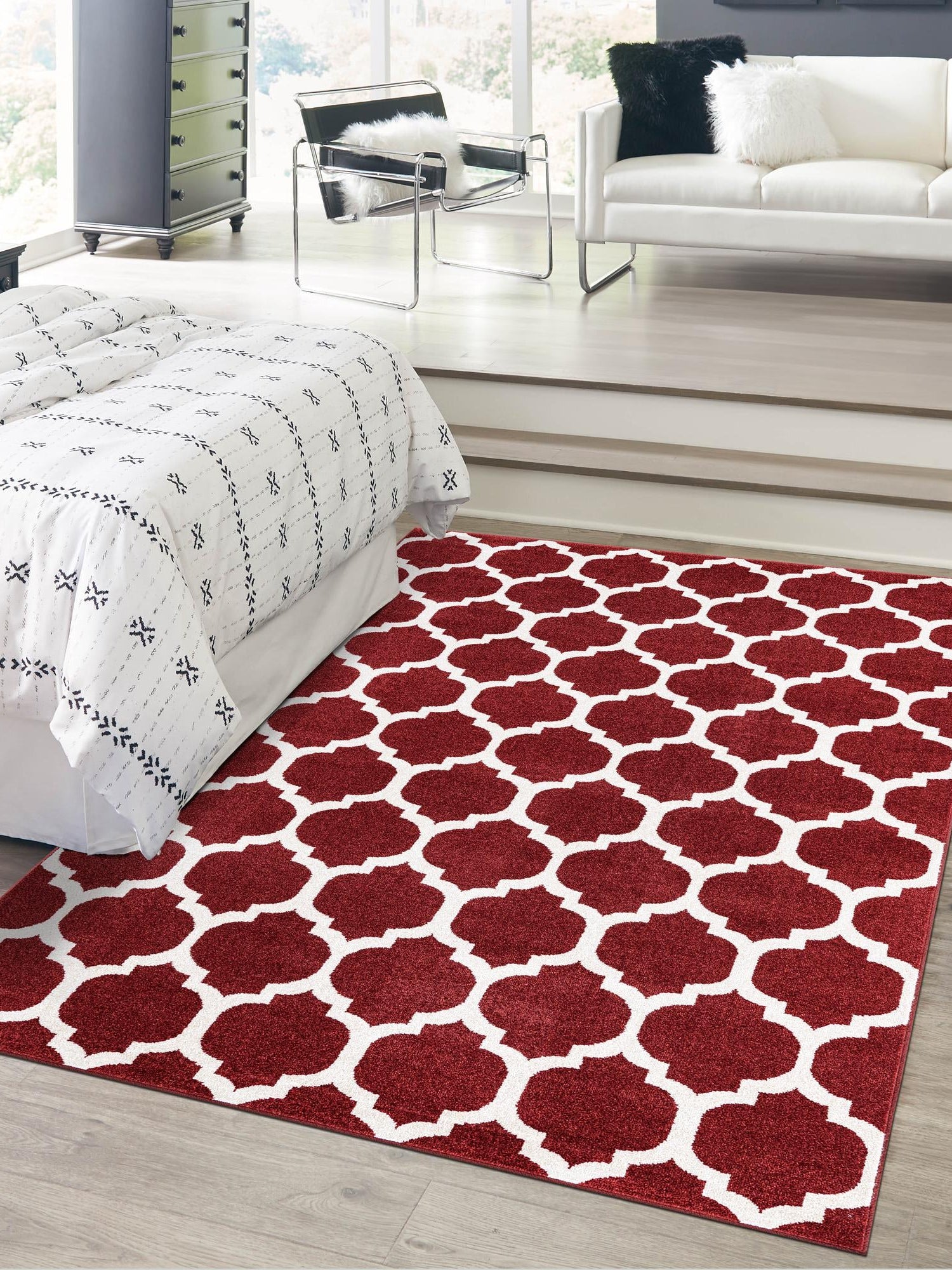 Dark Terracotta 9' x 12' Trellis Rectangle Area Rug