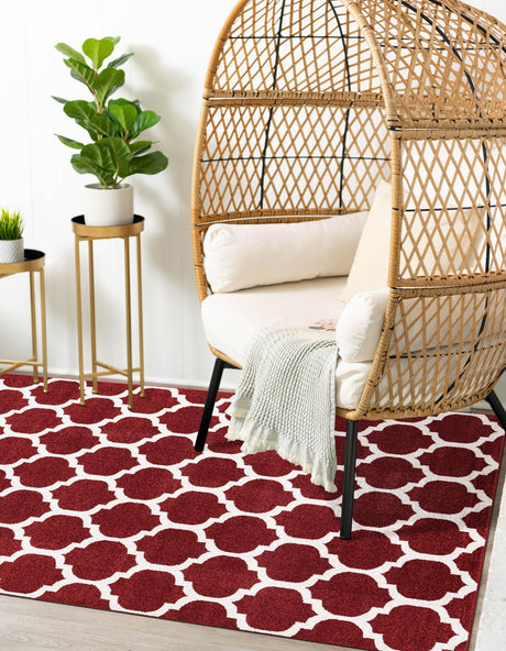 Dark Terracotta 10' x 13' 1 Trellis Rectangle Area Rug Geometric Modern Unique Durable Easy Clean Carpet for Contemporary Interior Design for Sale at Rug Engine