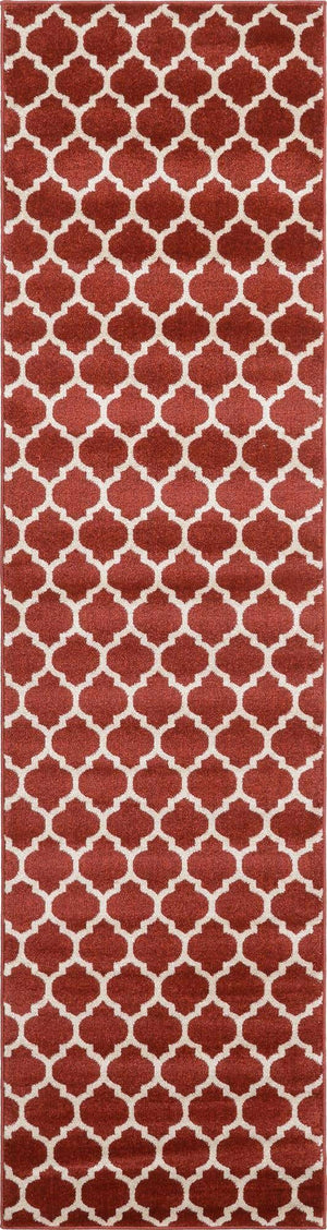 Dark Terracotta 2' 7 x 10' Trellis Runner Area Rug