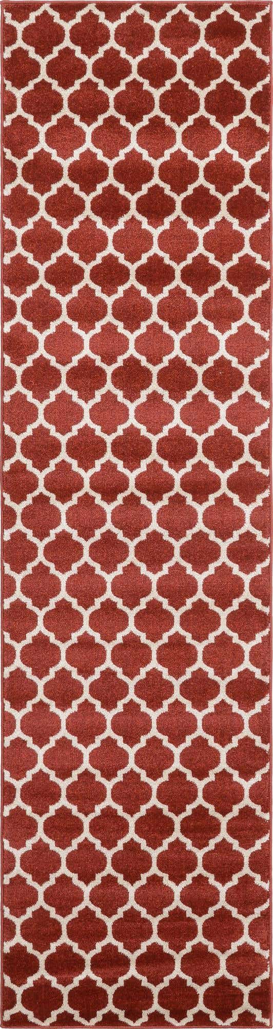 Dark Terracotta 2' 7 x 10' Trellis Runner Area Rug