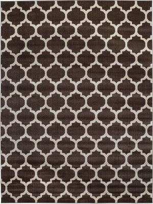 Chocolate Brown 9' x 12' Trellis Rectangle Area Rug