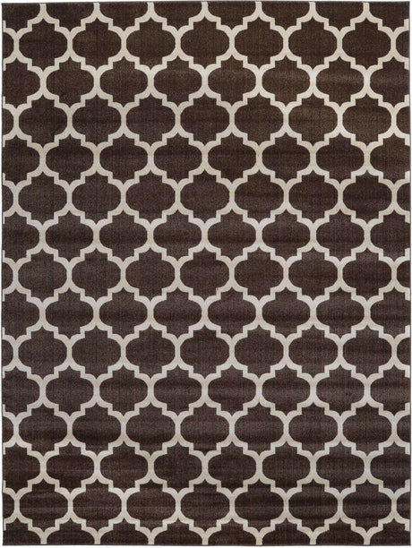 Chocolate Brown 9' x 12' Trellis Rectangle Area Rug